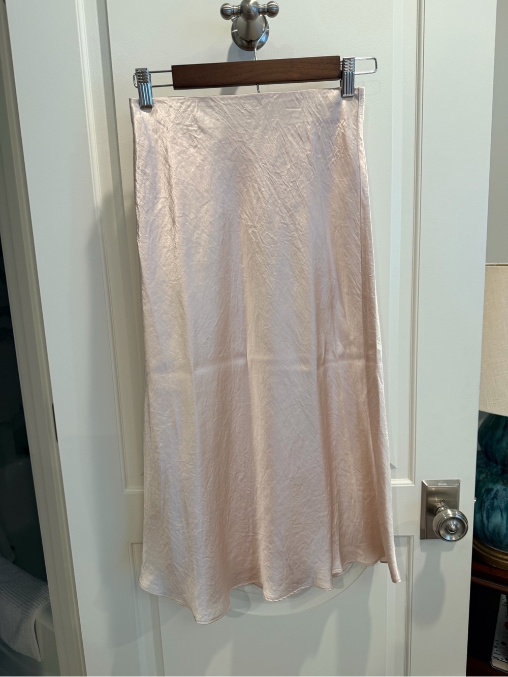 Silky Pale Pink Bias Midi Skirt Aritzia Babaton